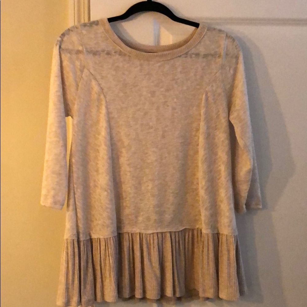 Boutique Tan Flowy Blouse